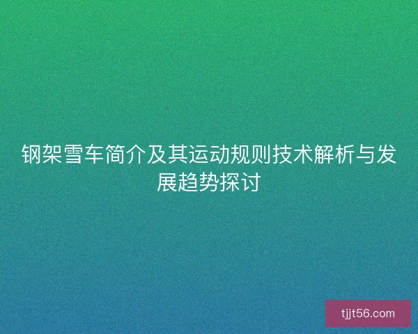 钢架雪车简介及其运动规则技术解析与发展趋势探讨