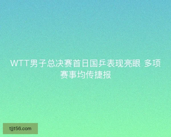 WTT男子总决赛首日国乒表现亮眼 多项赛事均传捷报